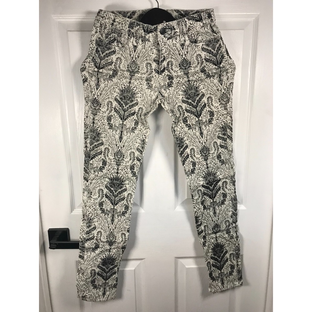 Joes Jean White/Grey Paisley Denim Jeans Slim Fit Straight Leg Size 28/ 5 Pocket